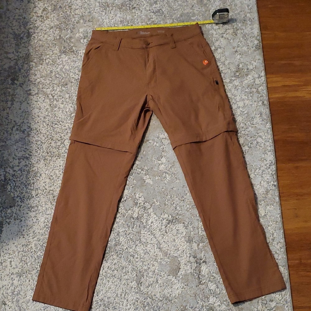 The American Outdoorsman Men's Brown Pants with Optional Shorts